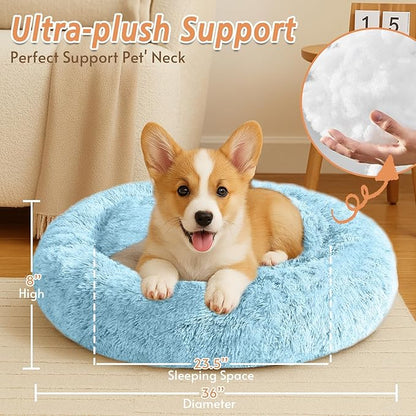JOLLYVOGUE Calming Dog Bed Large Size Dog, Anti-Anxiety Donut Large Pet Bed - Image 6