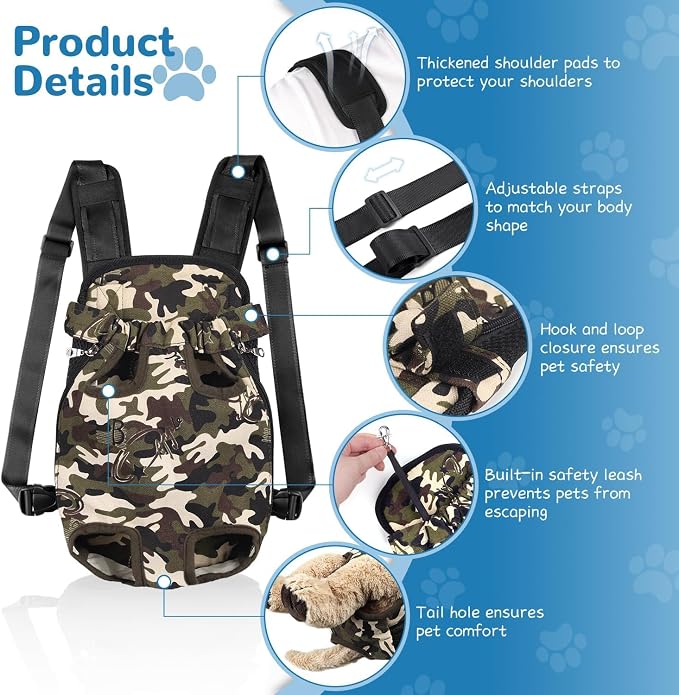 YUDODO Pet Dog Carrier Backpack Adjustable Dog Front Carrier, Legs Out Easy-Fit - Image 2