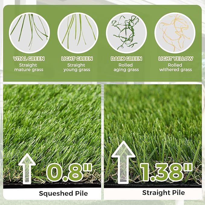Artificial Grass Rug Indoor Outdoor, 5 x 10FT Fake Grass Turf - Image 7