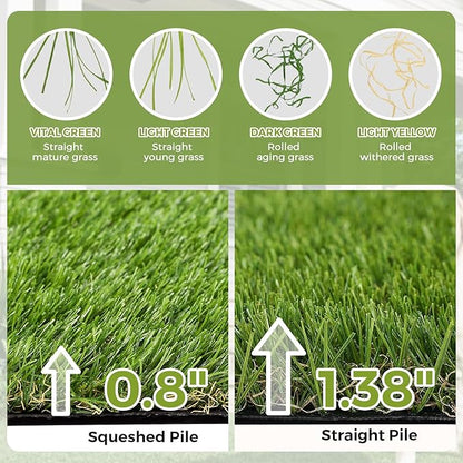 Artificial Grass Rug Indoor Outdoor, 5 x 10FT Fake Grass Turf - Image 7