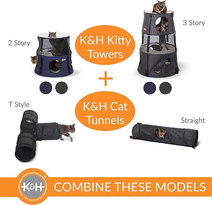 K&H Pet Products Kitty Tower Classy Gray 2 Story - Image 5