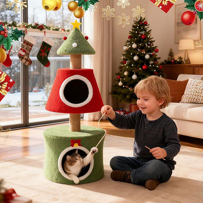 COSIEST 40in Tall Christmas Cat Tree Tower - Image 3