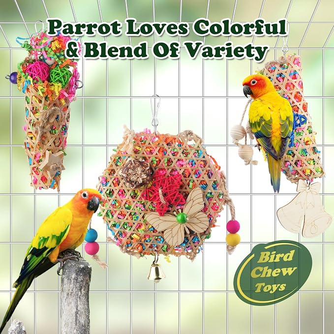 Bird Toys, Parakeet Foraging Toy, Hanging Chewing Toy, Bird Cage Accessories – - Image 4