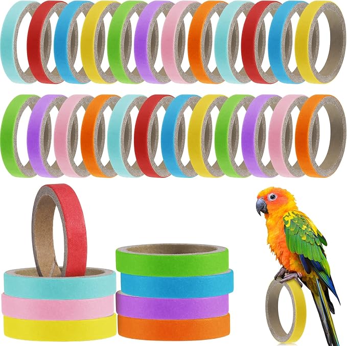 Jenaai 24 Pcs Chew Bagels Bird Toys by Jenaai