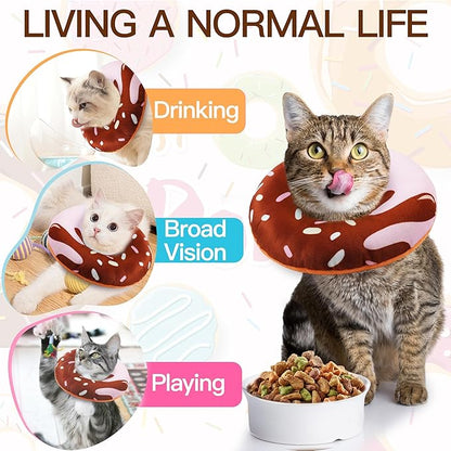 Cat Cone Collar Soft, Cute Cat Donut Collar After Surgery, Adjustable Kitten - Image 7