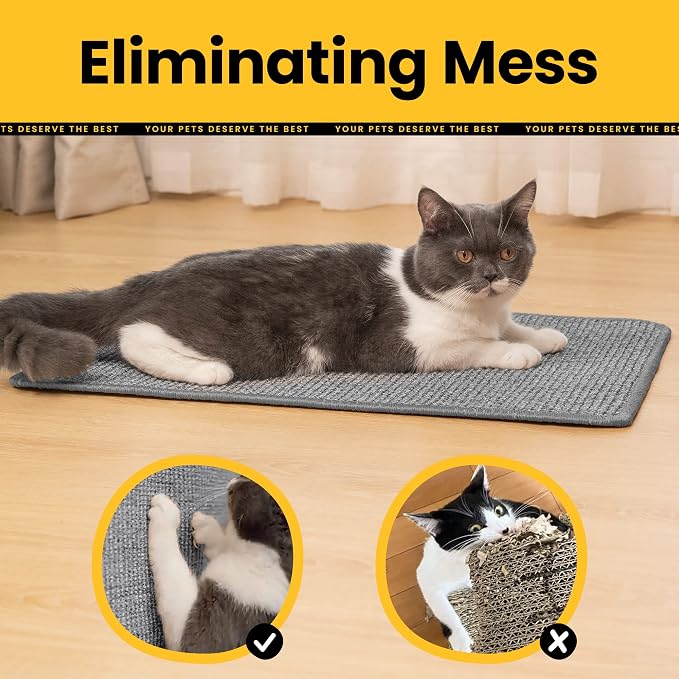Cat Scratcher Mat, Natural Sisal Cat Scratch Pad, Horizontal Floor Cat - Image 7