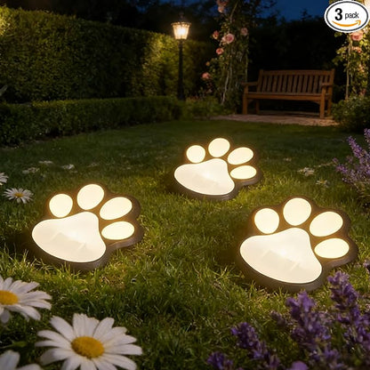 3pcs-Solar Paw Print Lights, Wireless of Cat Dog Animal Solar Lights Outdoor by Unknown