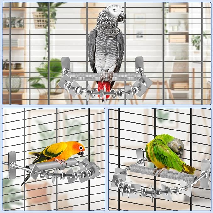 Bird Perch for Cage, Stainless Steel Parrot Perches - Image 5