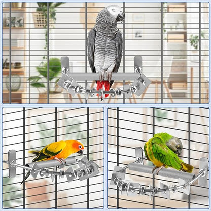 Bird Perch for Cage, Stainless Steel Parrot Perches - Image 5