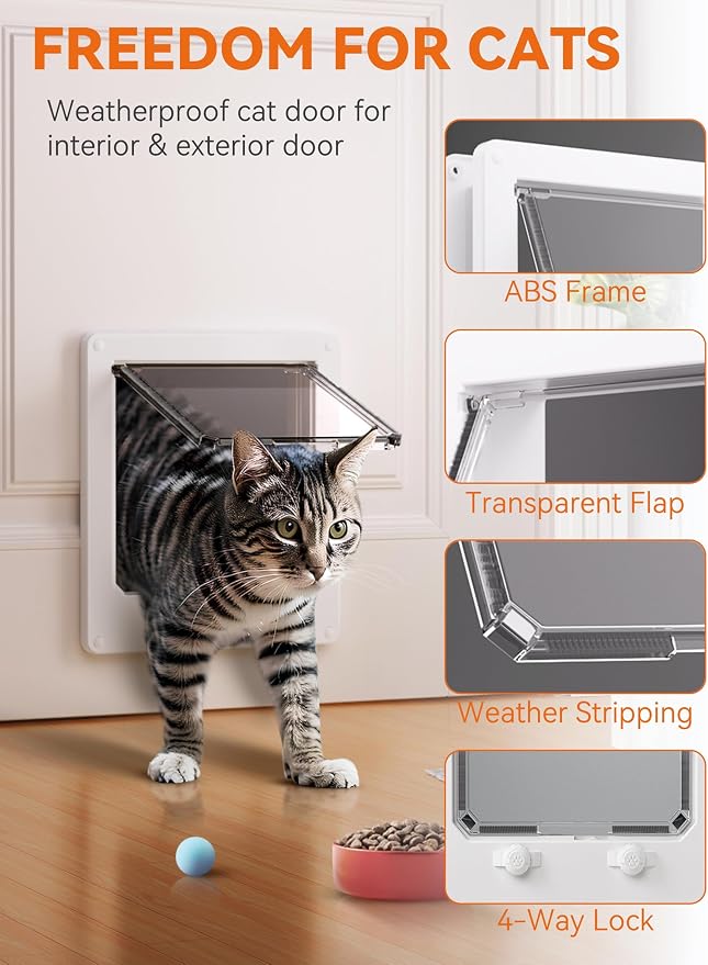 LIBBEPET Cat Door Interior Door, Indoor Cat Doors, Large Pet Doors - Image 2