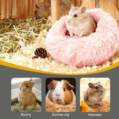 Guinea Pigs Bed Small Animal Bedding Donut-Shaped Burrowing Pet Bed Soft and - Image 4