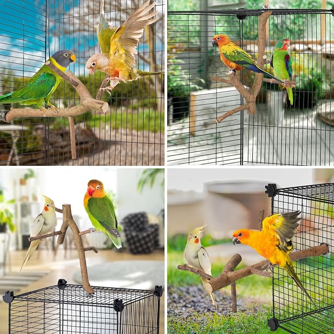 Bird Perch Stand, Natural Vitex Negundo Wood Parrot Perch Bird Cage Branch Perch - Image 4