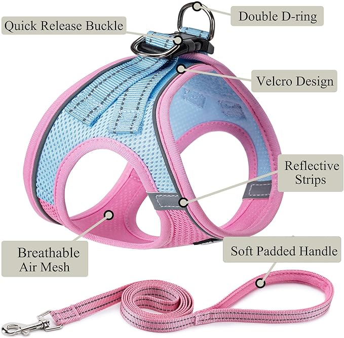 Dog Harness with Leash Set, No Pull Adjustable Reflective Step-in Puppy Pet - Image 2