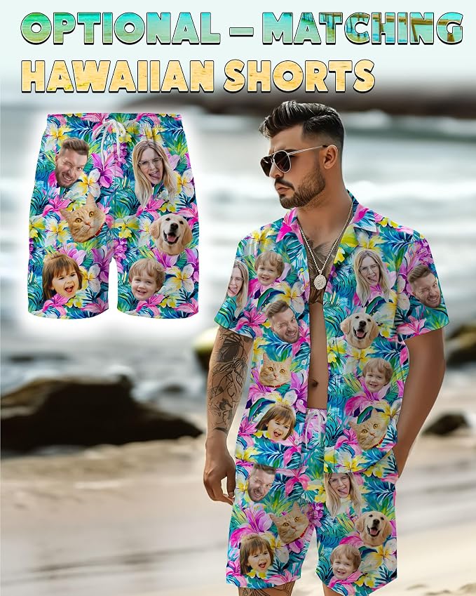 Custom Hawaiian Shirt with Face Photo Picture - Image 7