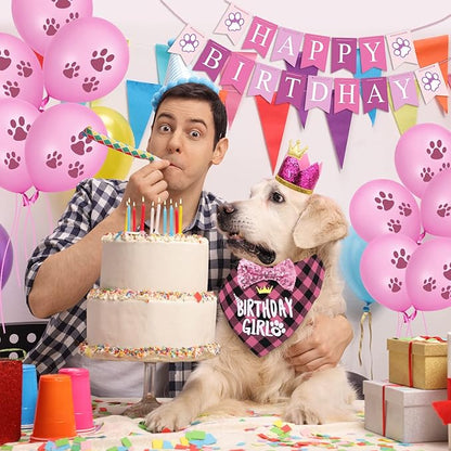 Dog Birthday Party Supplies, Dog Birthday Hat Bandana Scarf - Image 6