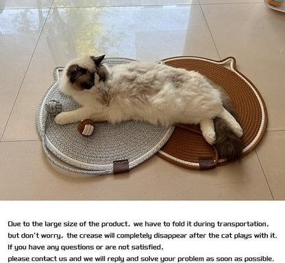 Cat Scratching Mat Natural Cotton Rope Cat Scratching Pad, Large Size Scratcher - Image 4