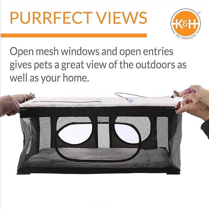 K&H Pet Products EZ Mount Cat Window Perch Penthouse 2-level Tree, Sturdy - Image 4