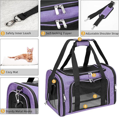 Soft-Sided Cat/Dog/Pet Carrier, Collapsible Pets Travel Carriers - Image 4