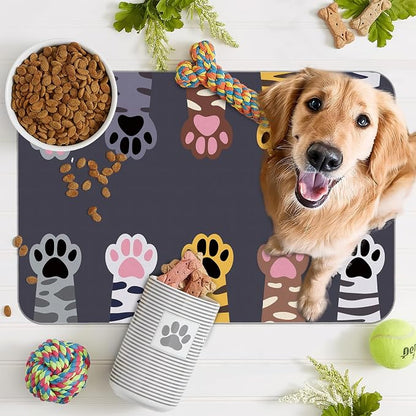 Cute Cat Paw Print Dog Food Mat - Image 7