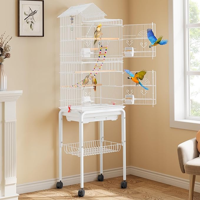 YITAHOME 62 inch Metal Bird Cage, Large Parakeet Cages by YITAHOME