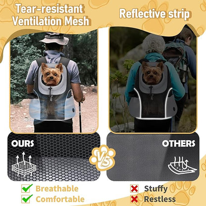 WOYYHO Pet Dog Carrier Backpack Small Dog Front Backpack Ventilated Mesh Dog - Image 2