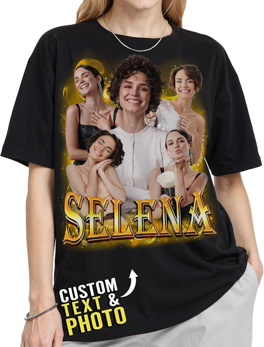 Custom Bootleg Rap Shirt with Photo Text, Vintage Custom Picture Shirt by 68PHALO