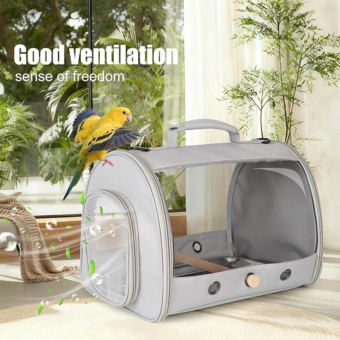 Small Bird Travel Carrier Cage for Long Tail BirdCockatiel Parakeet Parrot - Image 6