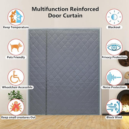 Reversible Wide Magnetic Thermal Insulated Door Curtain - Image 7