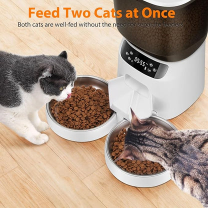 Automatic Cat Feeder and Water Fountain, 5L/20 Cups Timed Cat Dry Food Dispenser - Image 5