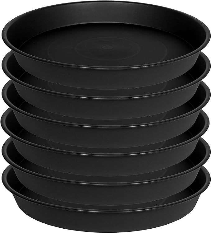 6 Pack Plastic Plant Saucer Water Drip Tray, 4 5 6 7 8 9 10 11 12 13 15 17 19 by Bleuhome