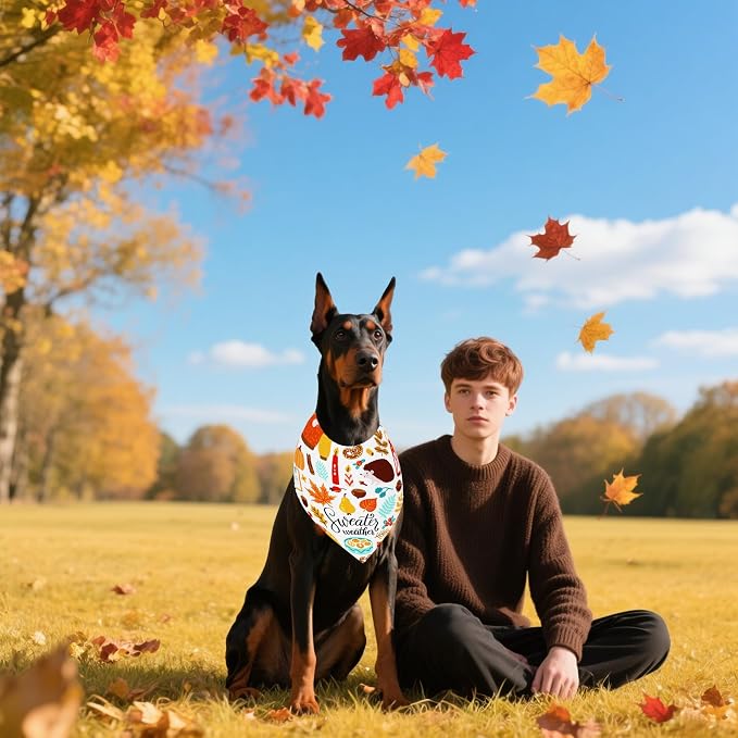 30 Pack Fall Dog Bandanas Bulk for Large Dogs 33 Inch XL Stitch Edge Dog - Image 5