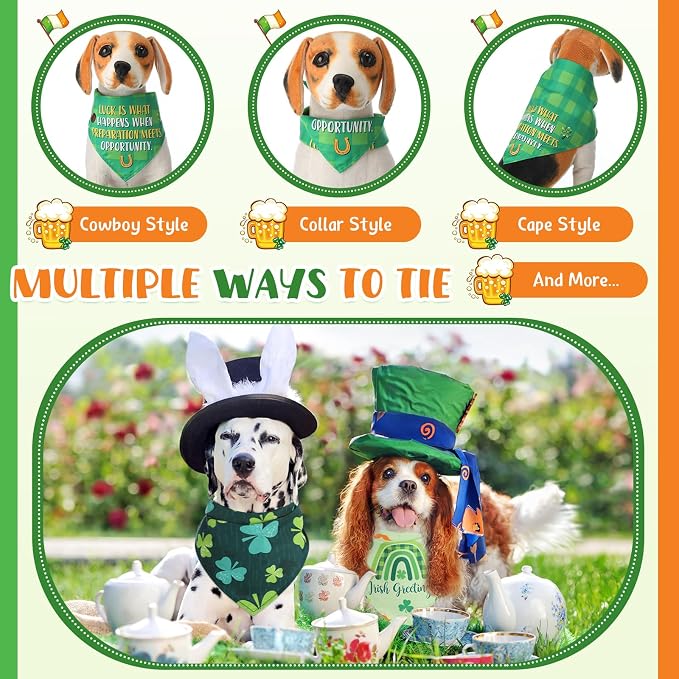 Chunful 50 Pcs St. Patrick's Day Dog Bandanas Bulk - Image 6