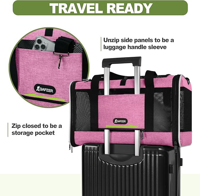 Cat Carrier 18x11x11 Delta Airline Approved, Easy Load Soft Pet Plane Travel - Image 6