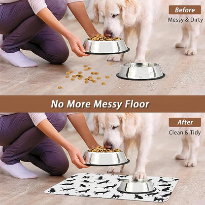 Funny Black Cat Dog Food Mat, Absorbent Pet Feeding Mat - Image 5