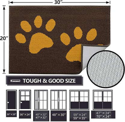 Buganda Dog Door Mat for Muddy Paws, Absorbent Dirt Trapper Washable Indoor - Image 2
