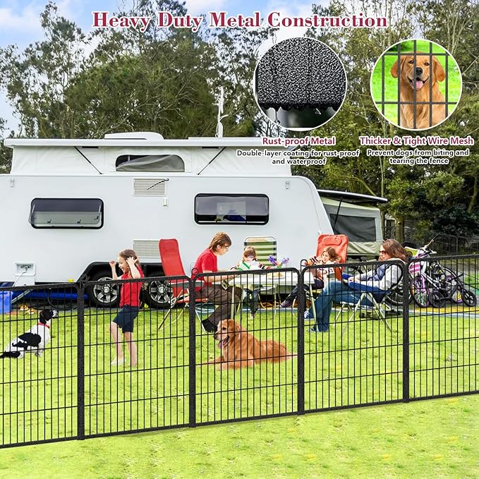 Dog Playpen Outdoor Dog Fence for Yard, 32inch 24 Panels Dog Pens Outside - Image 3