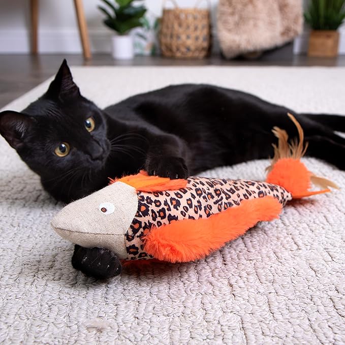 SmartyKat Instincts HappyNip Fin Frenzy Fish Kicker Crinkle Plush Cat Toy - Image 4