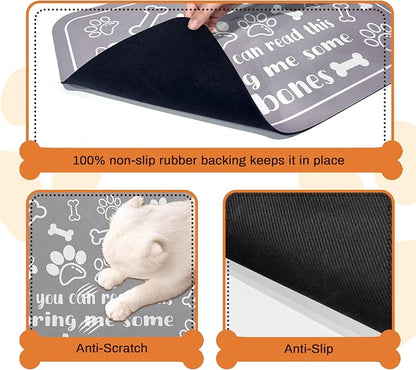 Pet Feeding Mat for Floors Waterproof Dog Mat for Food and Water Absorbent - Image 3