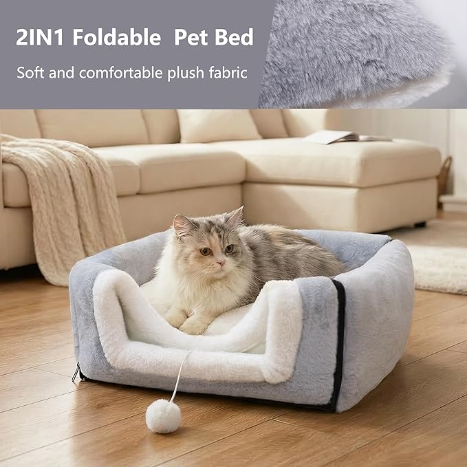 Cat Bed for Indoor Cats，Foldable cat cave，Anti-Slip & Water-Resistant - Image 3