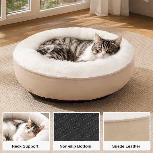 Love's cabin Round Donut Cat and Dog Cushion Bed, 20in Pet Bed - Image 2