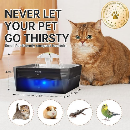 Veken Award-Winning Small Pet-Friendly Cat Water Fountain - Image 2