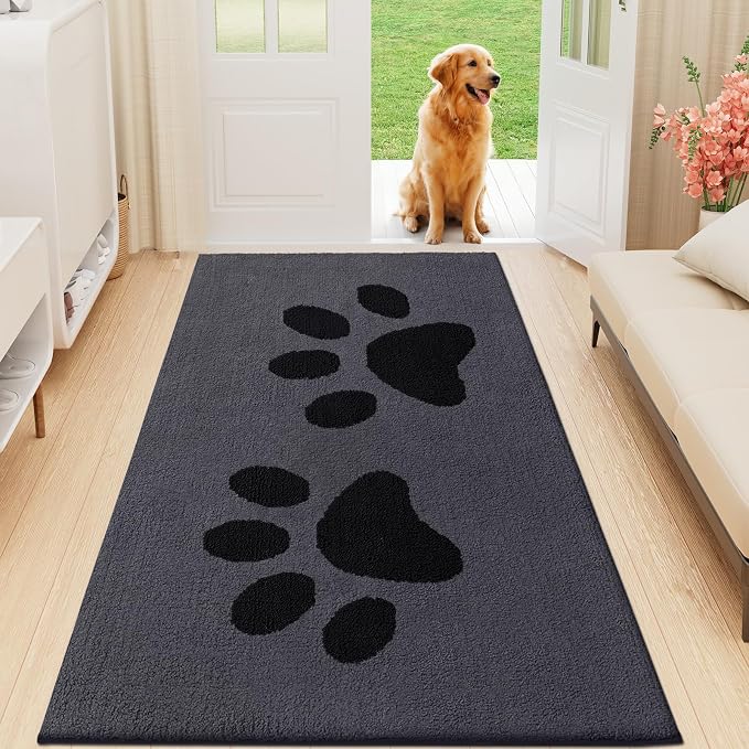 Buganda Dog Door Mat for Muddy Paws, Absorbent Dirt Trapper Washable Indoor by Buganda