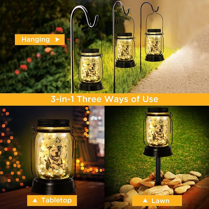 Pit Bull Gifts for Women/Men Pit Bull Solar Lanterns Mom Birthday Pibble Dog - Image 6