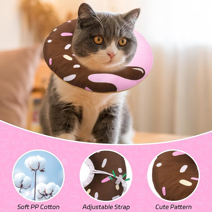 Cat Cone Collar Soft, Adjustable Cat Recovery Collar Kitten Cones to Stop - Image 3