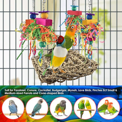 KATUMO Conure Toys, Bird Grass Swing Mat Parrot Climbing Hammock - Image 5