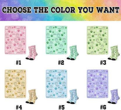 Personalized Paw Print Dog Blanket - Image 2