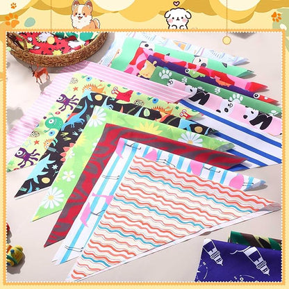 Wesiti 100 Pcs Dog Bandanas Bulk Winter Pet Bandanas Colorful Triangle Scarf - Image 3