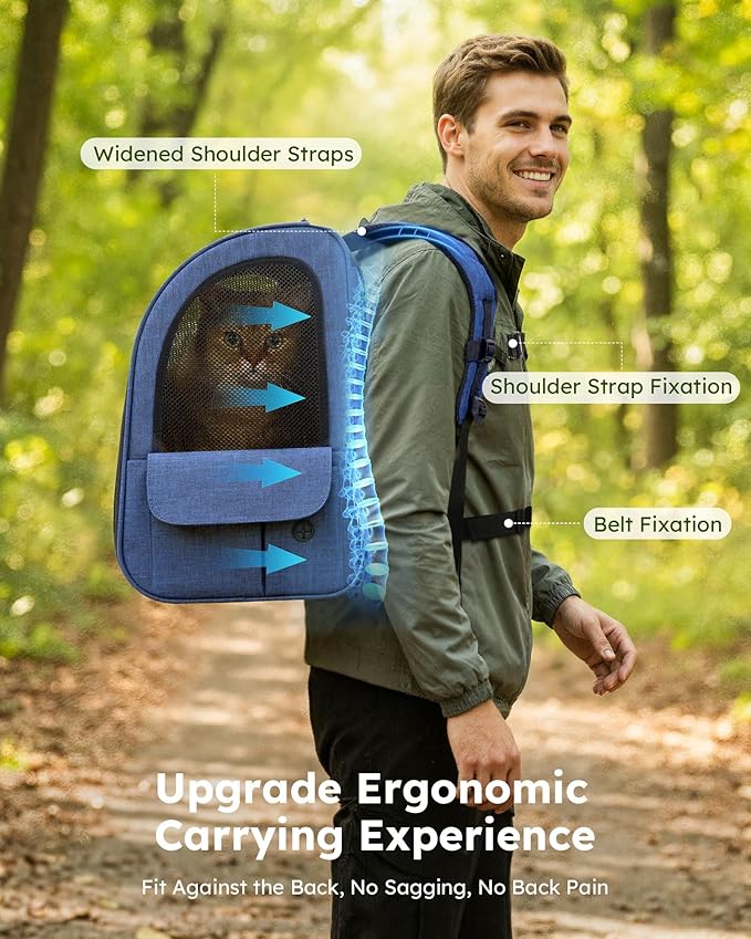 Pecute Cat Backpack Carrier Expandable, Pet Backpack - Image 6