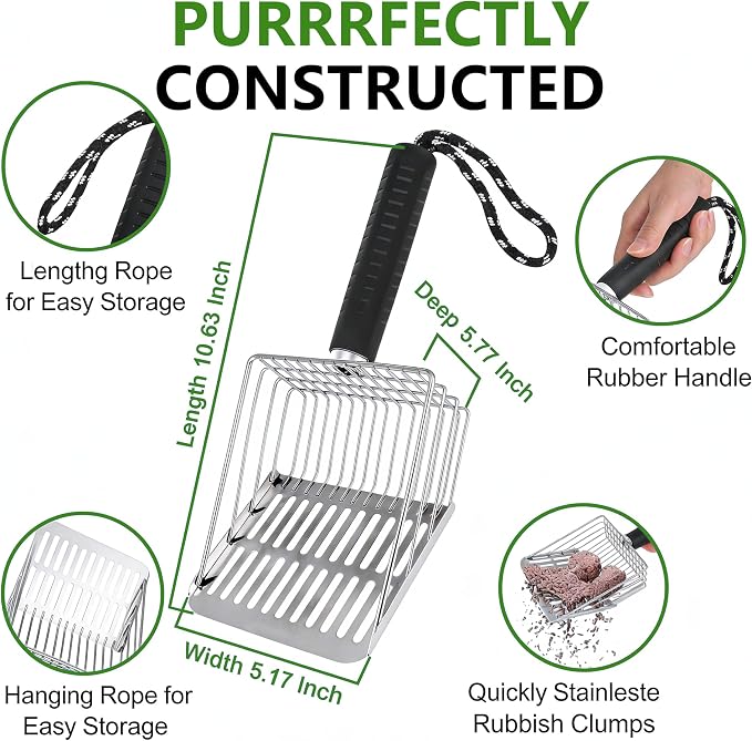 Efficient Metal Cat Litter Scoop- Stainless Steel Cat Litter Scooper - Image 5