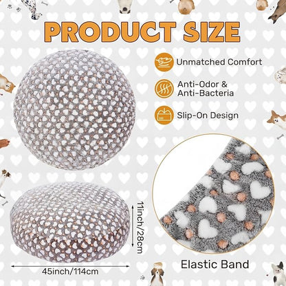 Youyole Large Washable Round Dog Bed Cover Replacement Waterproof 45 x 45 x 11 - Image 2